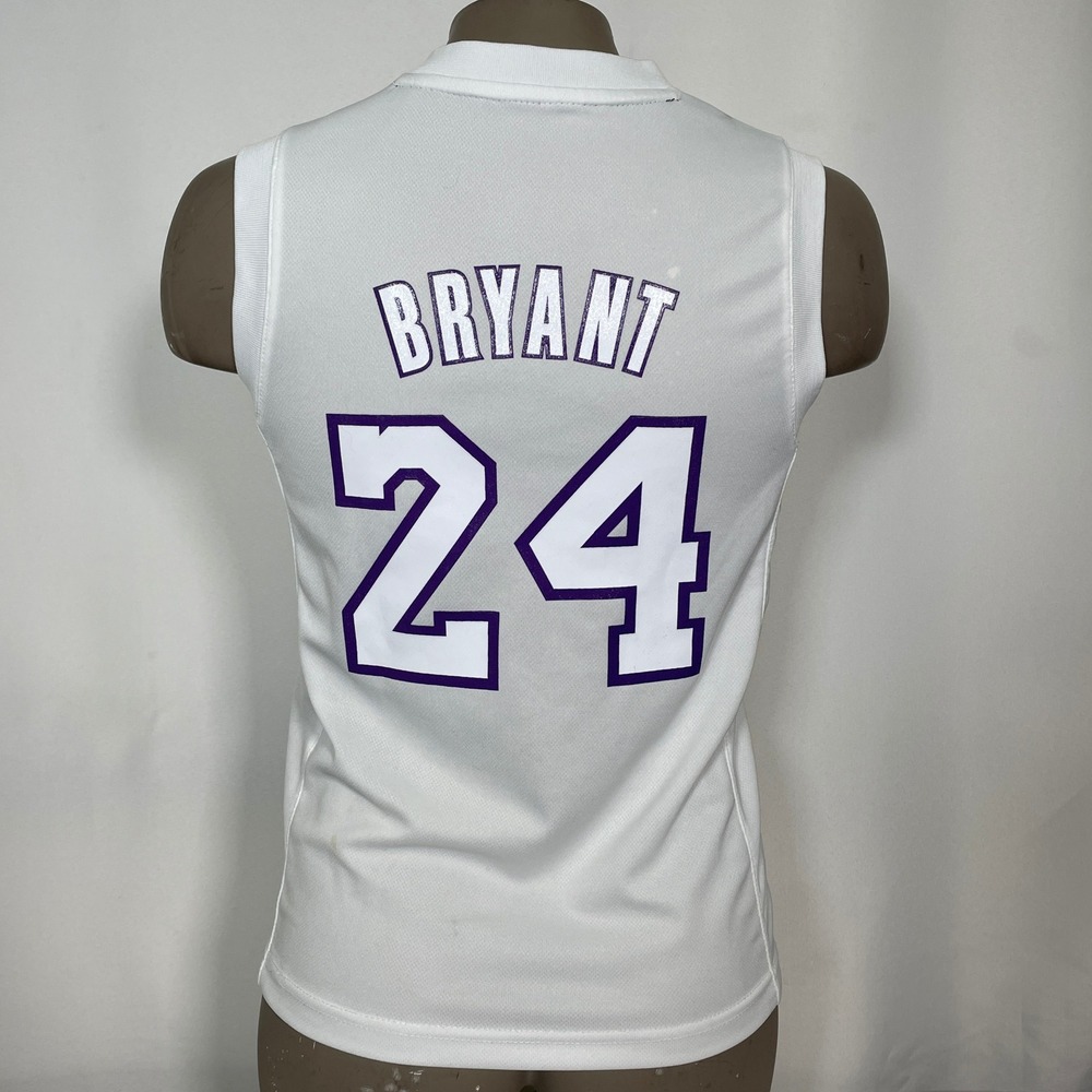 Kobe Bryant #24 Los Angeles Lakers NBA Adidas White Jersey Women's SMALL